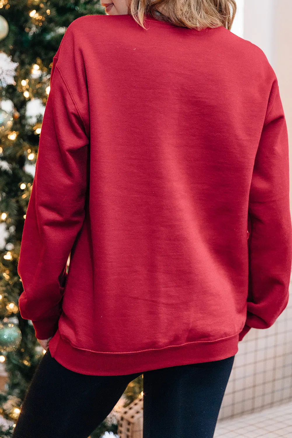 Merry Mood Christmas T-Shirt Long Sleeve Round Neck Sweatshirt