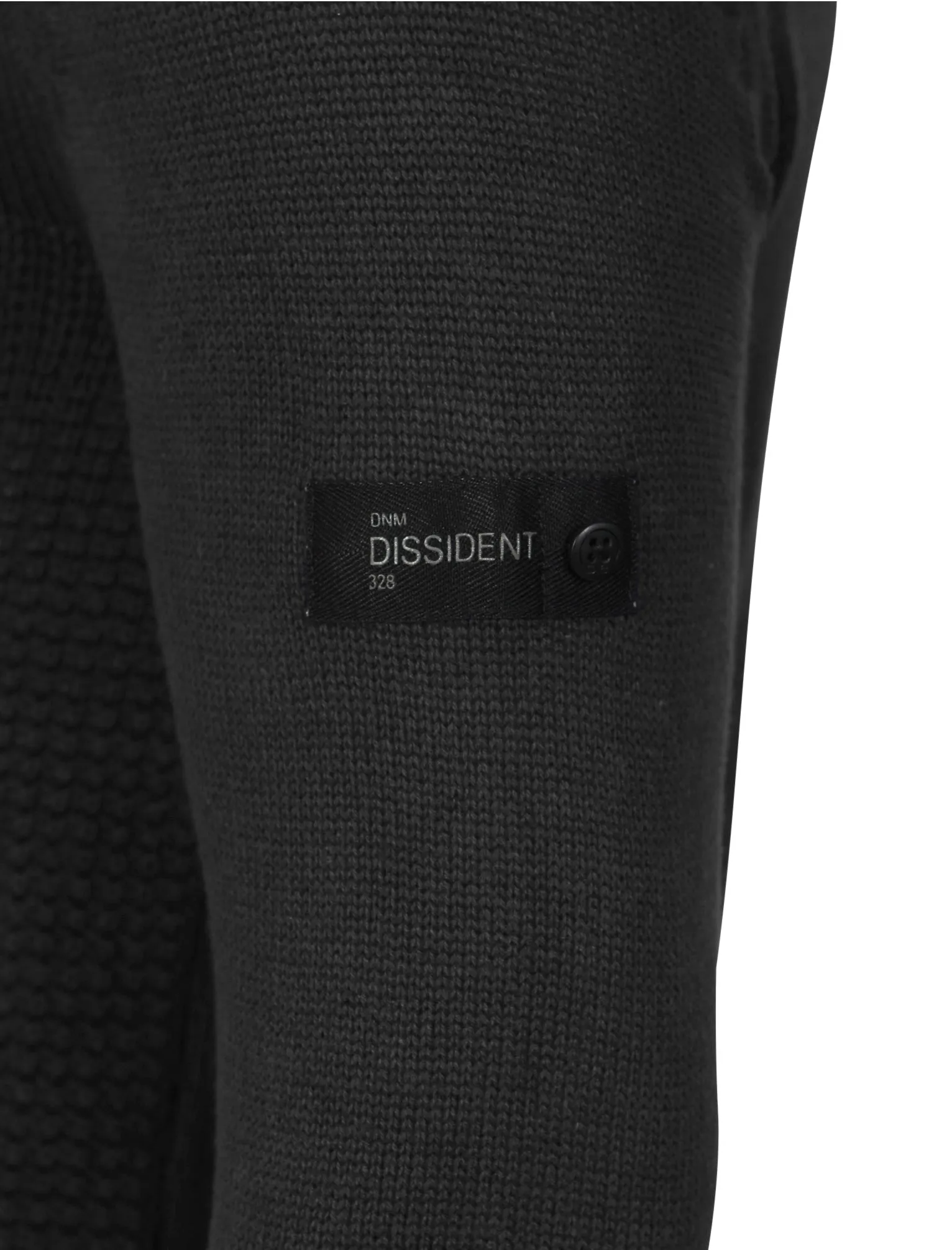 Miller Cable Knit Jumper with Pocket in Black - Dissident
