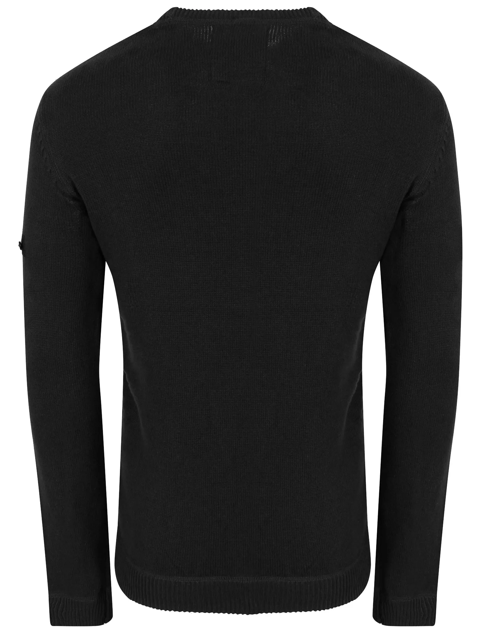 Miller Cable Knit Jumper with Pocket in Black - Dissident
