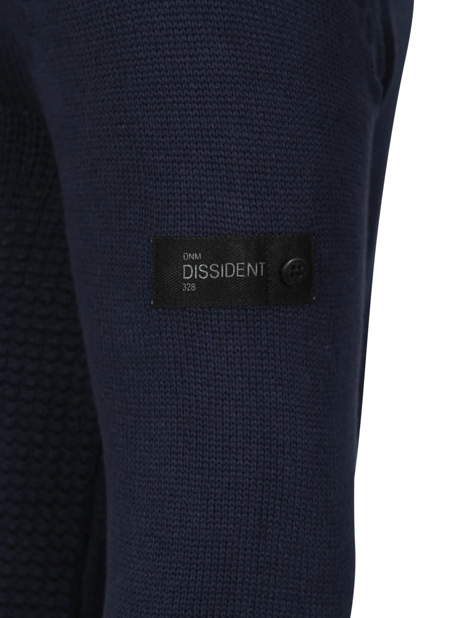 Miller Cable Knit Jumper with Pocket in Midnight Blue - Dissident