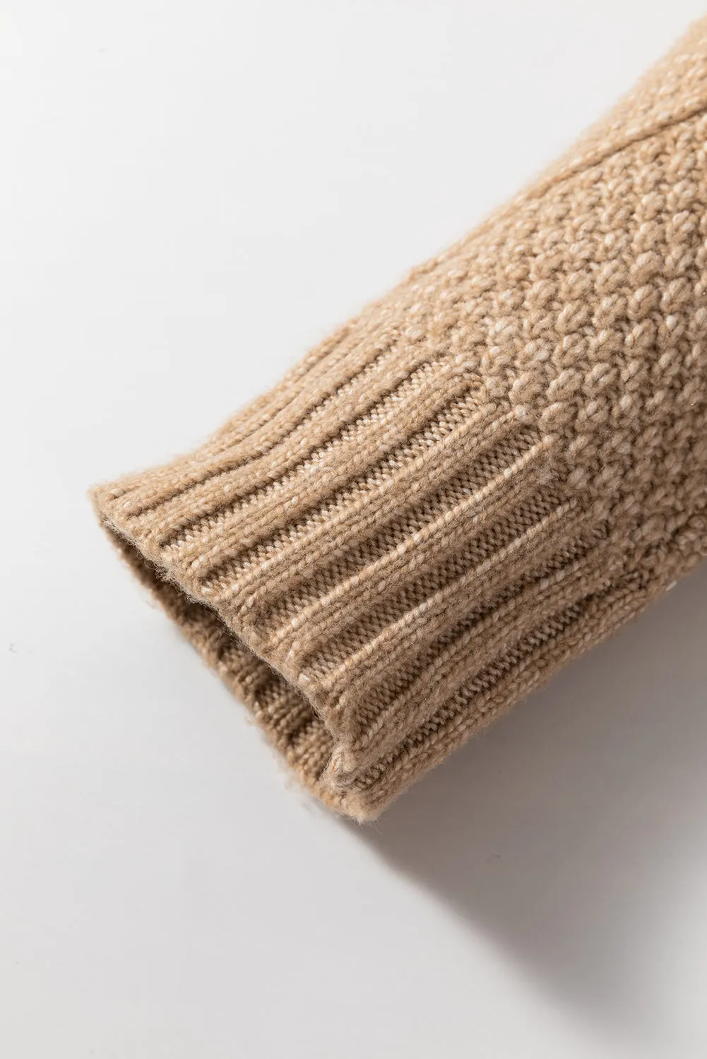 Mist Green Cable Knit Drop Shoulder Loose Fit Sweater Dress