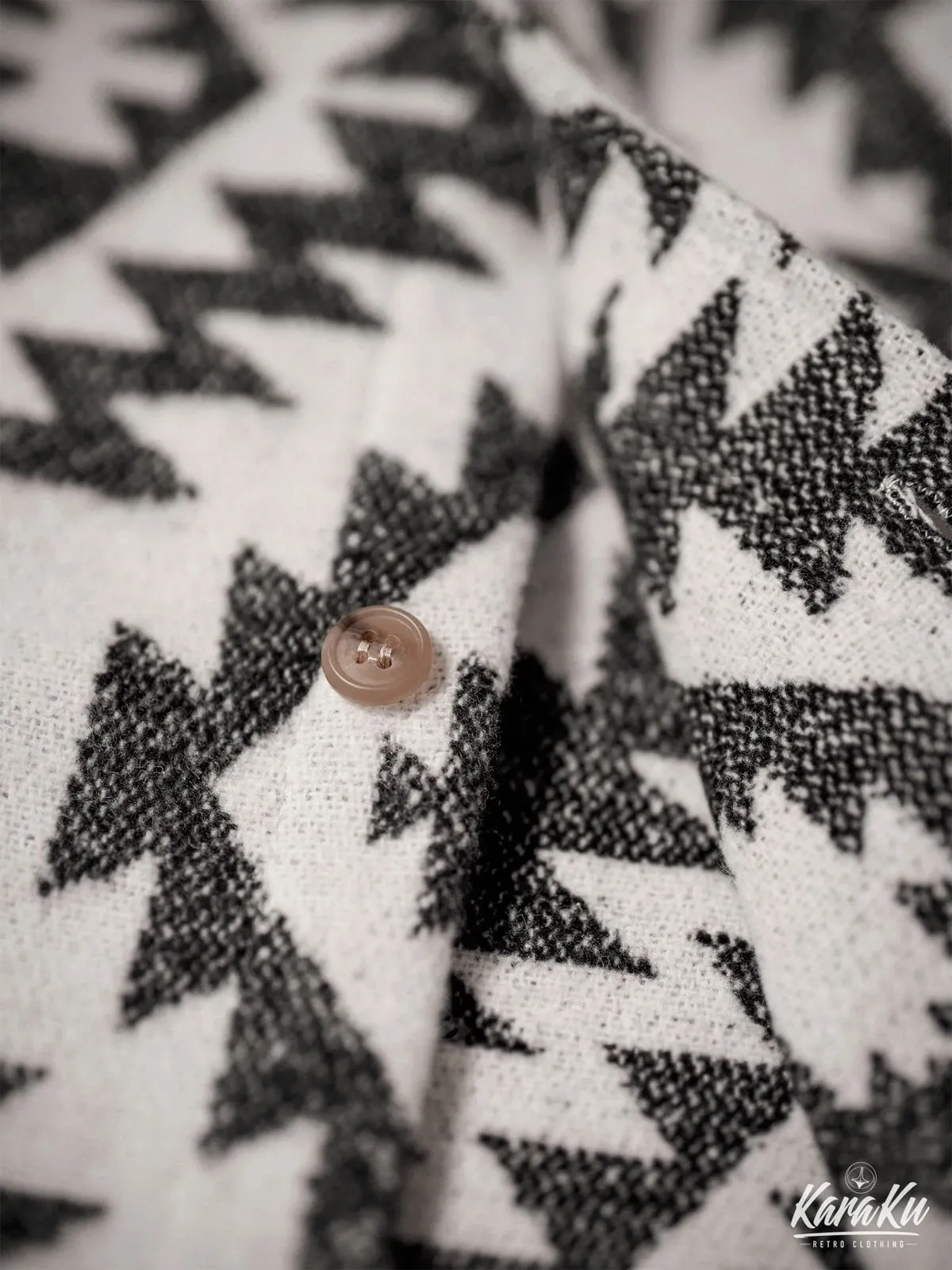 Navajo Pattern Wool Blend Overshirt