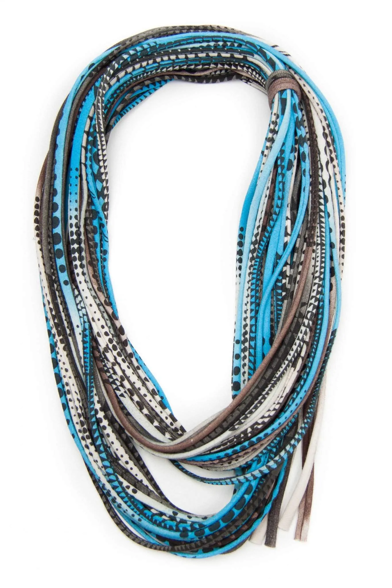 Necklush Infinity Scarf / Caribbean Blue Brown & Black/ Unisex