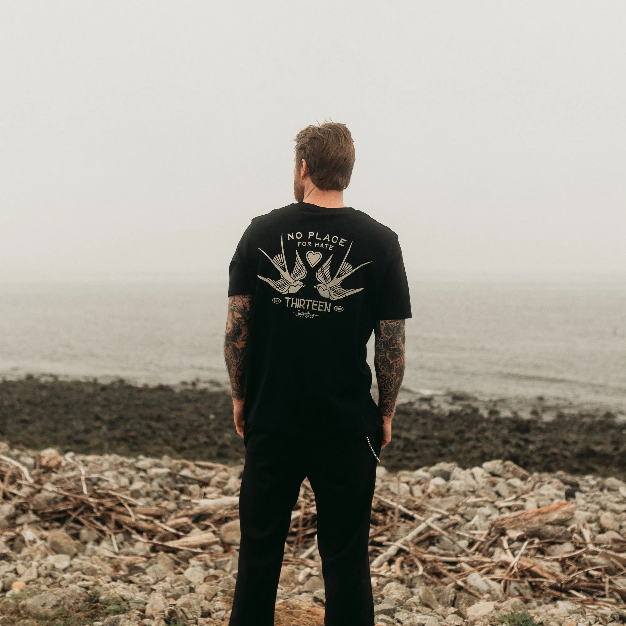 NO PLACE FOR HATE - BLACK UNISEX T-SHIRT
