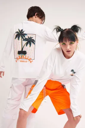 Parallel Long Sleeve Palm Print T-shirt