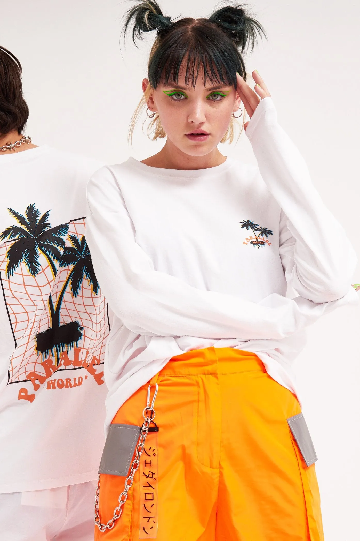Parallel Long Sleeve Palm Print T-shirt