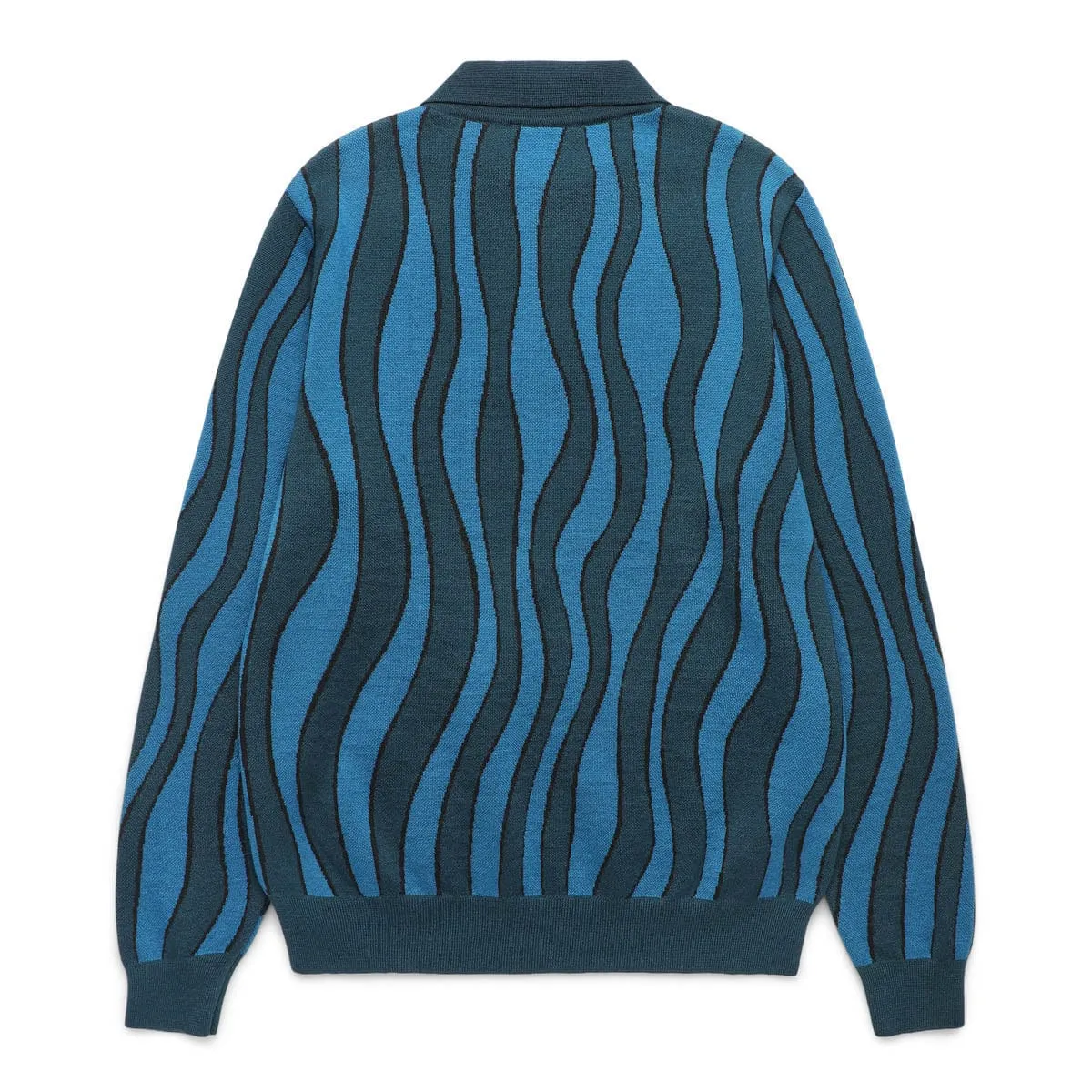 Parra Aqua Weed Waves Knitted Polo Shirt - Multi