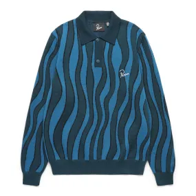 Parra Aqua Weed Waves Knitted Polo Shirt - Multi
