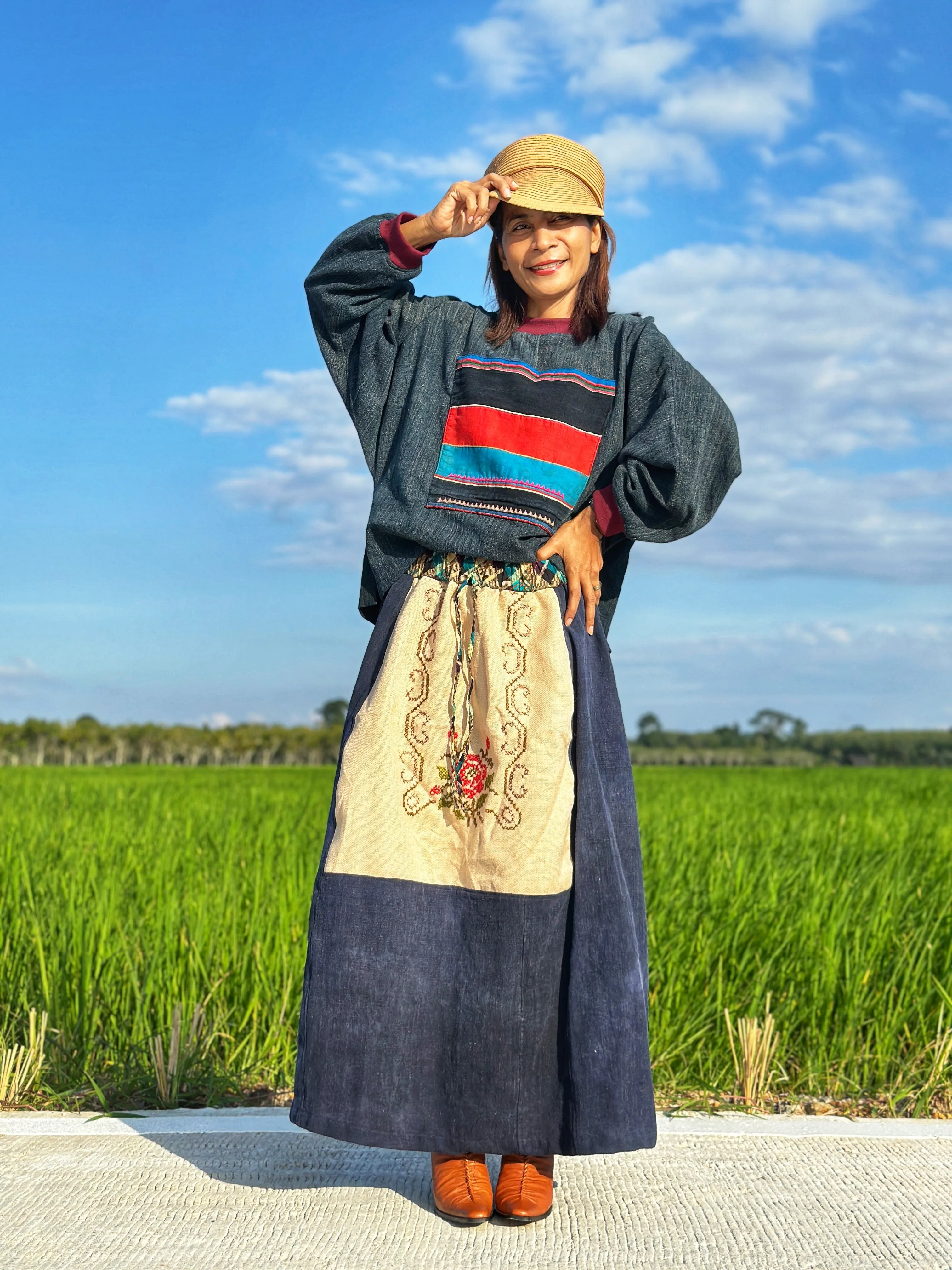 Patchwork Hemp Sweater