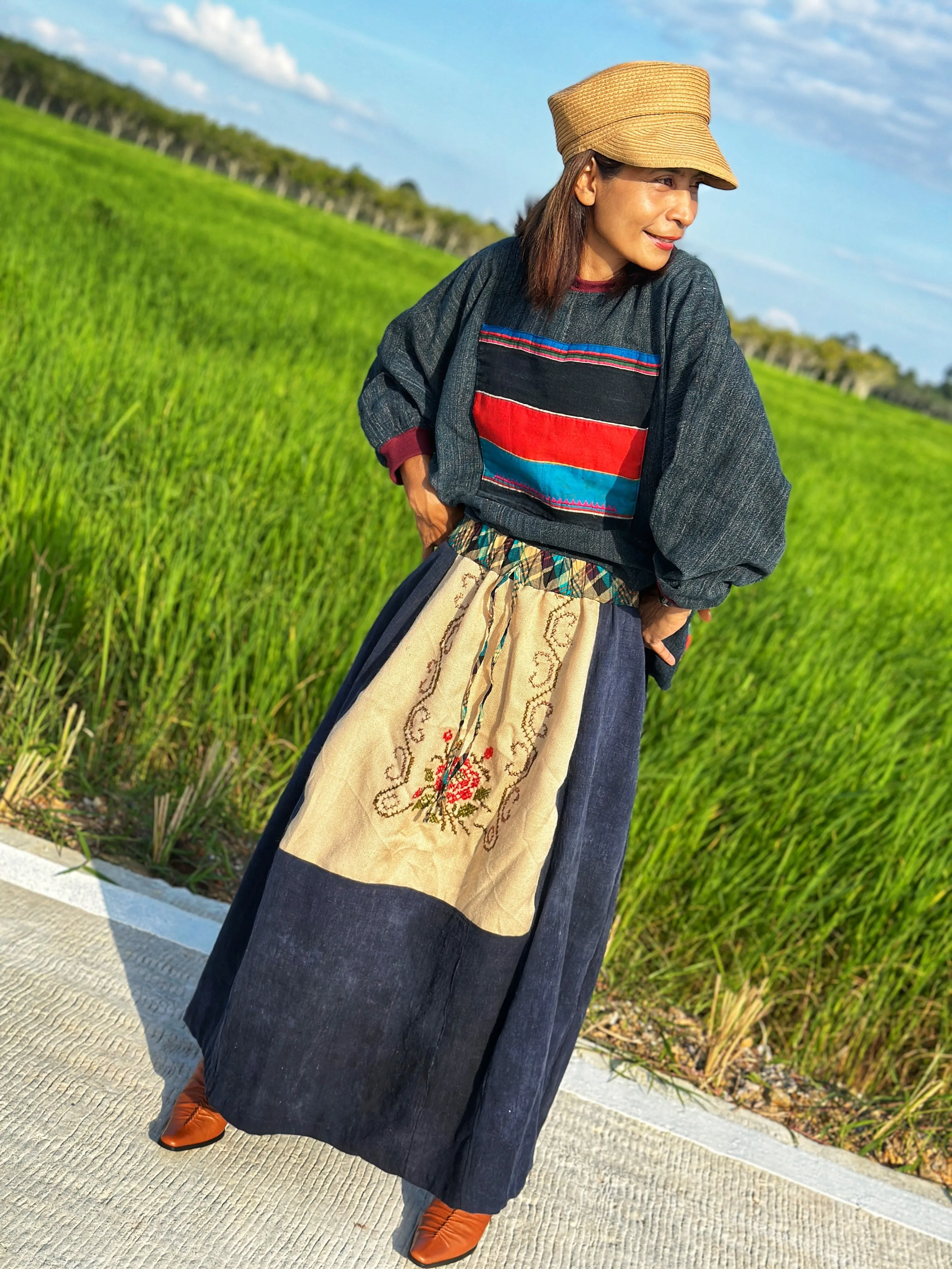 Patchwork Hemp Sweater