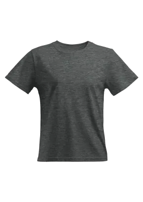 Perfect TShirt Co Women's Short Sleeve Crew Neck Heather Relax Fit T-Shirt in Deep Gray