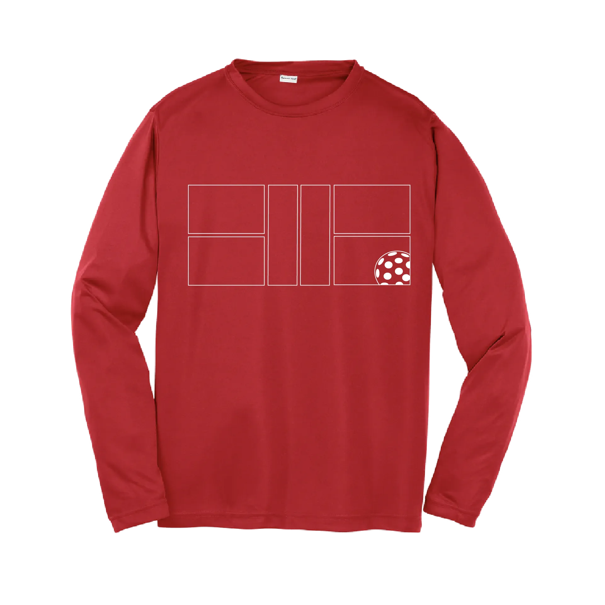 Pickleball Court with Pickleball | Youth Long Sleeve Athletic Shirt | 100% Polyester