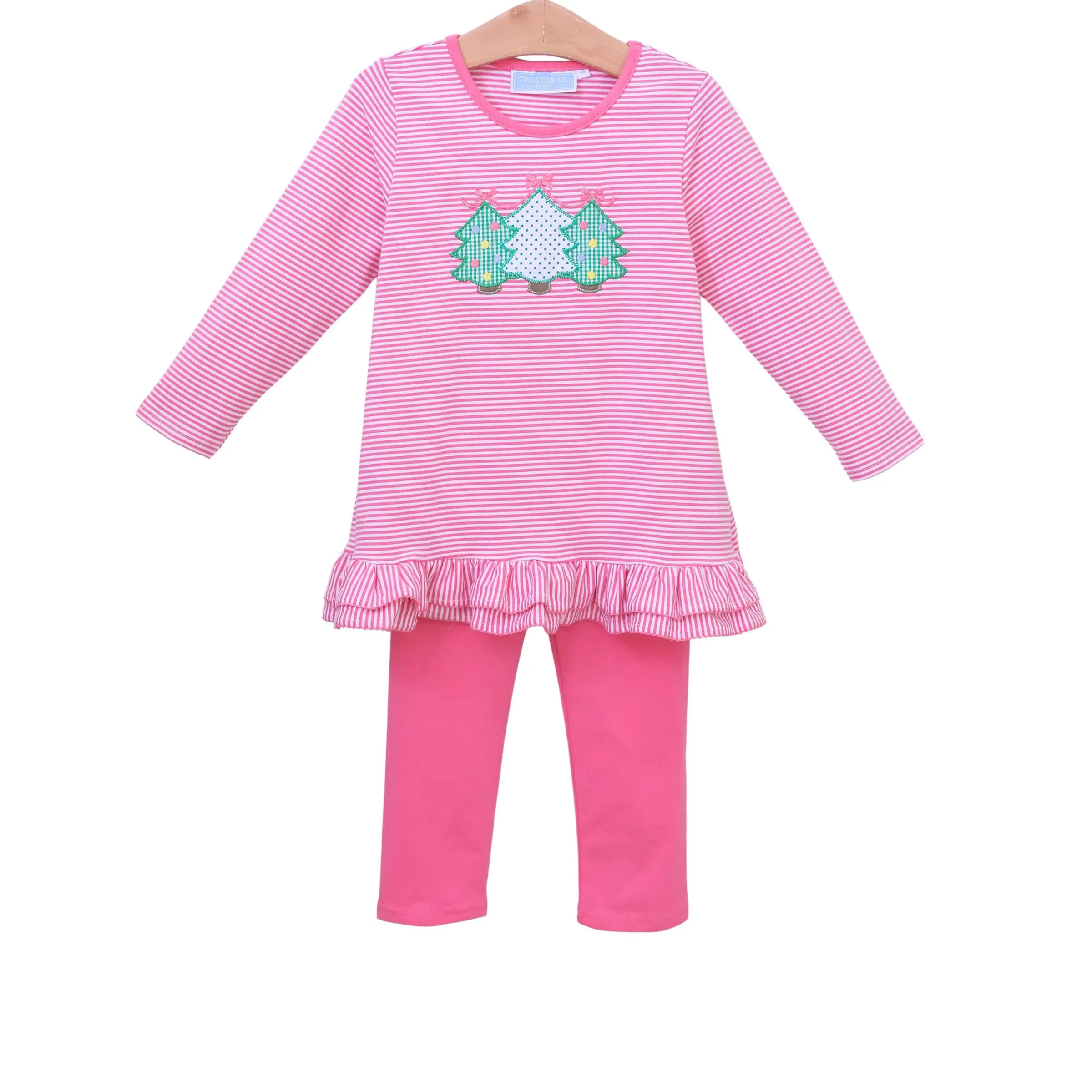 Pink Striped Christmas Tree Set