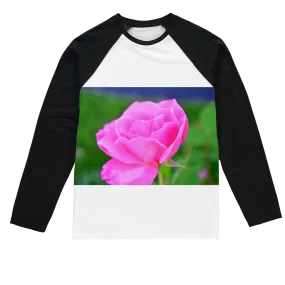 PinkFlower Sublimation Baseball Long Sleeve T-Shirt