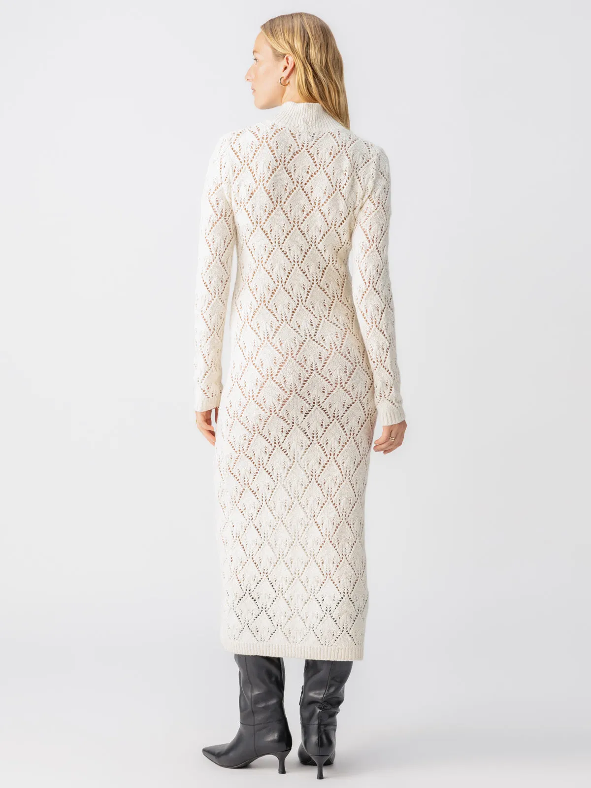 Pointelle Sweater Maxi Dress Eco Natural
