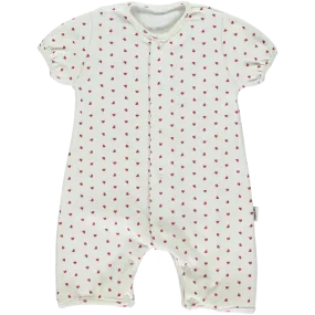 Poudre Organic Short-Sleeve Jumper - Red Hearts