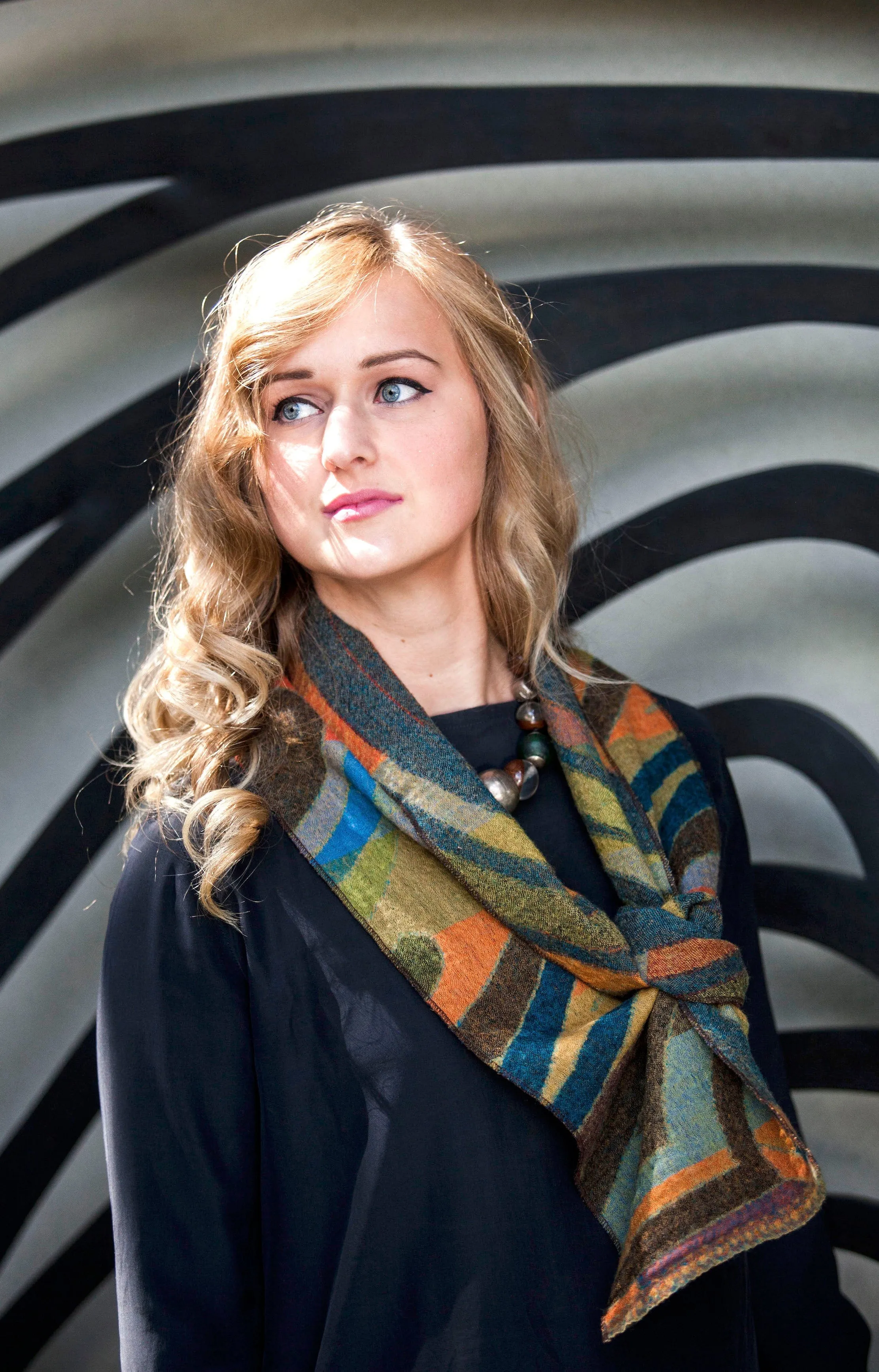 Pure Merino Wool  Neck Scarf Citron   Free Bag