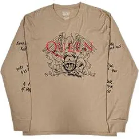 Queen Unisex Long Sleeve T-Shirt: Handwritten (Sleeve Print)