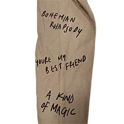Queen Unisex Long Sleeve T-Shirt: Handwritten (Sleeve Print)