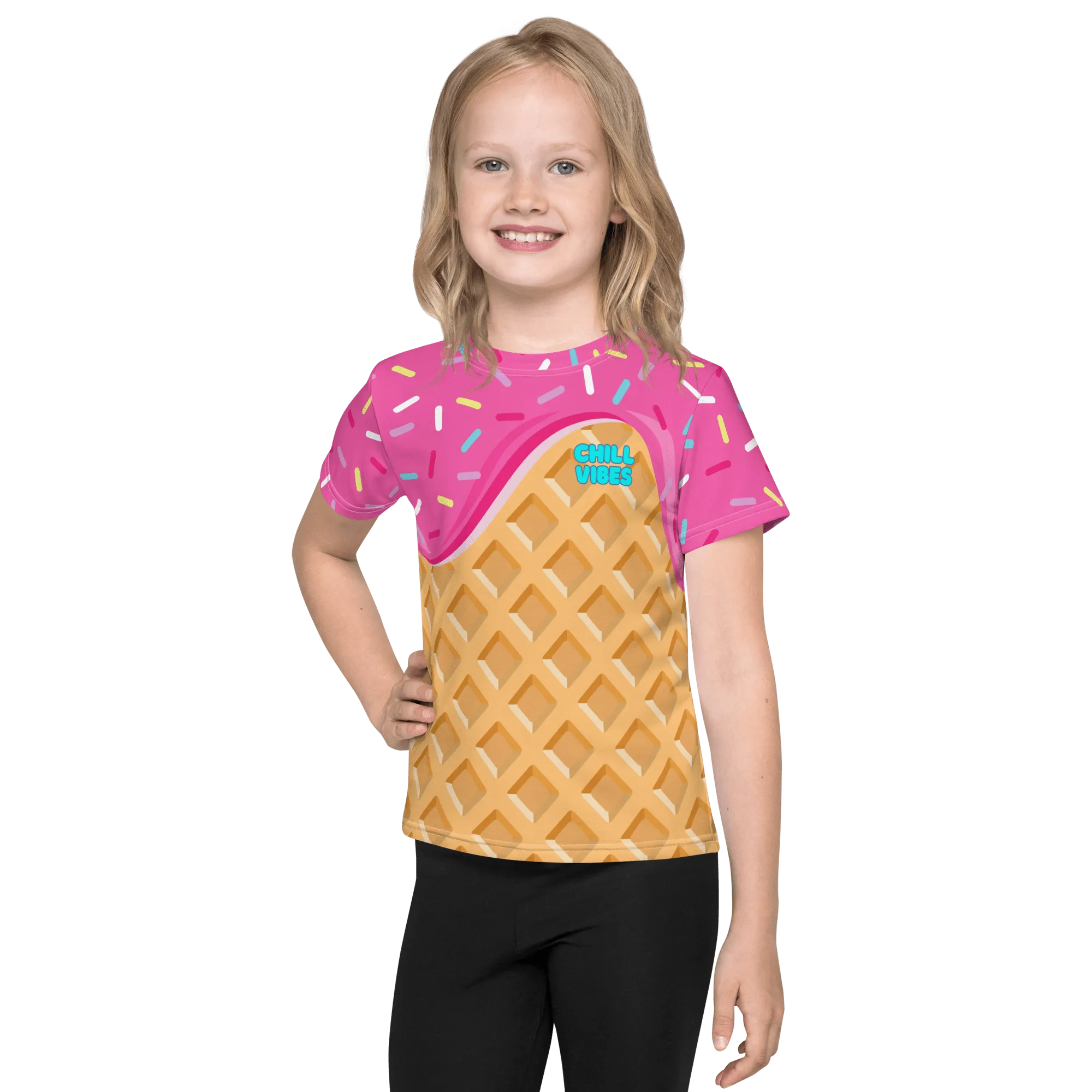 "Chill Vibes" Waffle Cone Tee (Kids 2T-7)