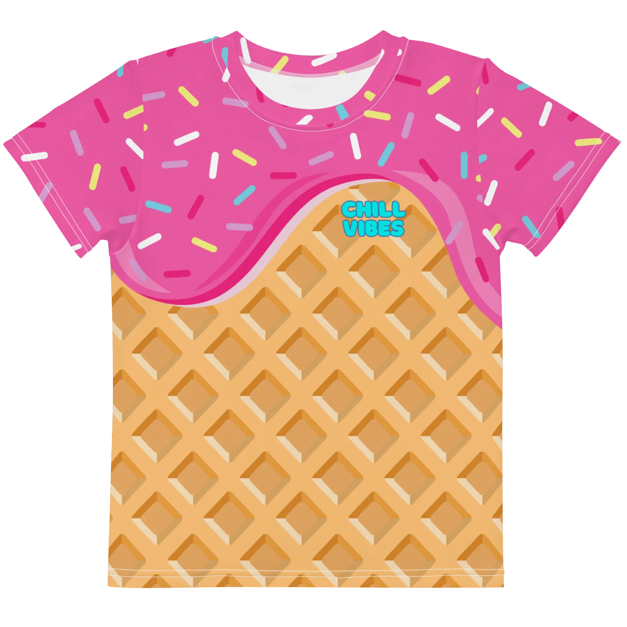"Chill Vibes" Waffle Cone Tee (Kids 2T-7)