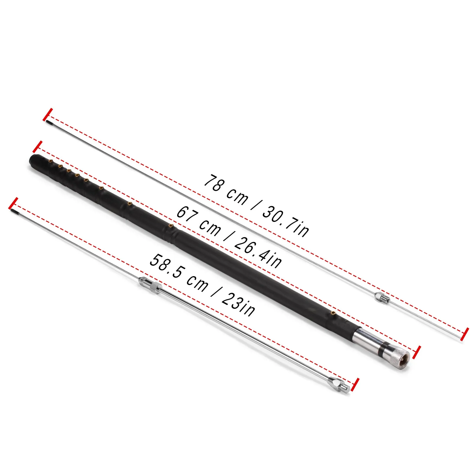 Radioddity HF-008 Portable Telescopic Antenna | VHF/HF(6M-80M) | 3.5-50MHz | SWR 1.0-1.5 | PL-259/SL16-K Interface