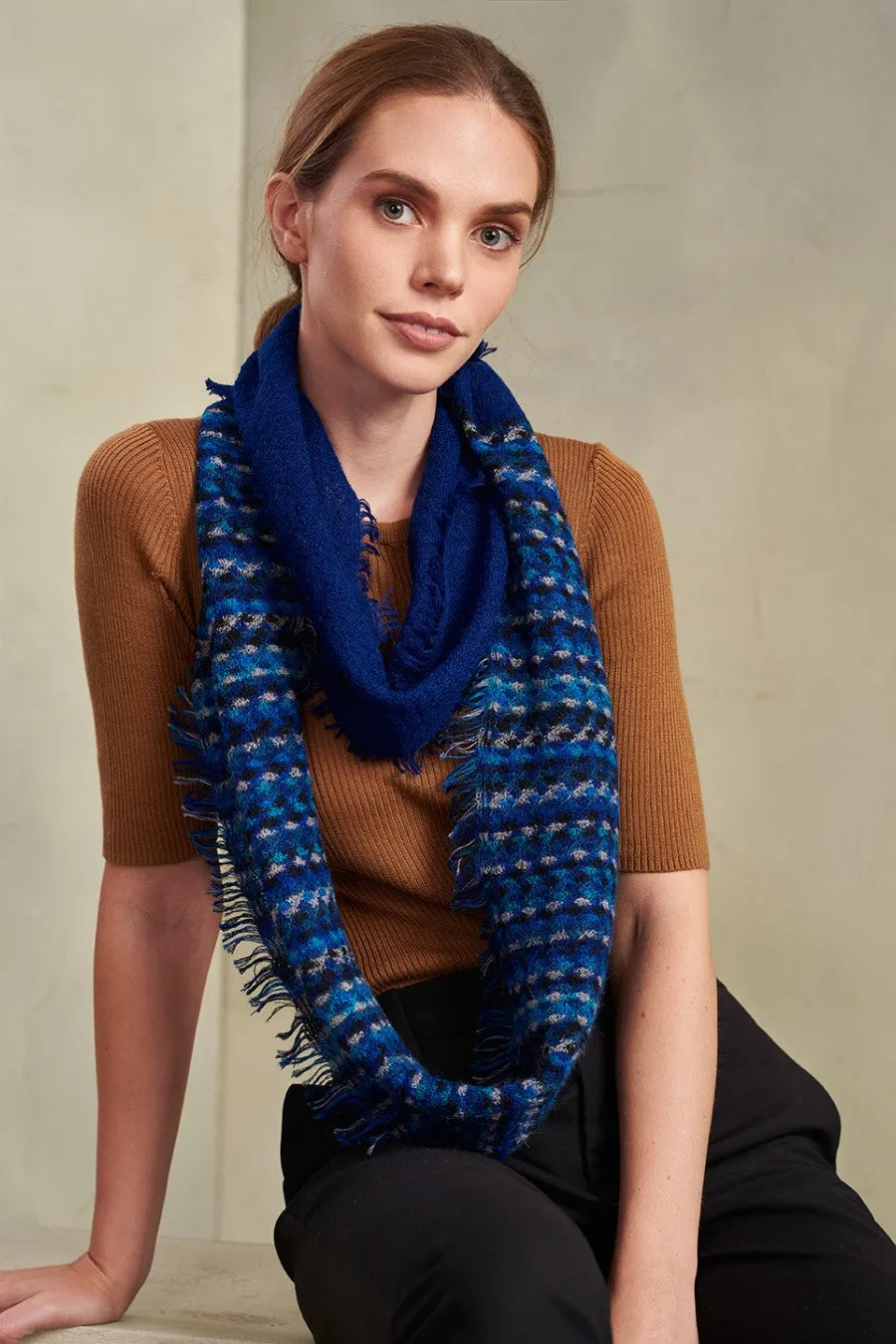 Riana Infinity Scarf Baby Alpaca Color Cadet