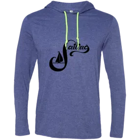 Sailing Black on 987 Anvil LS T-Shirt Hoodie