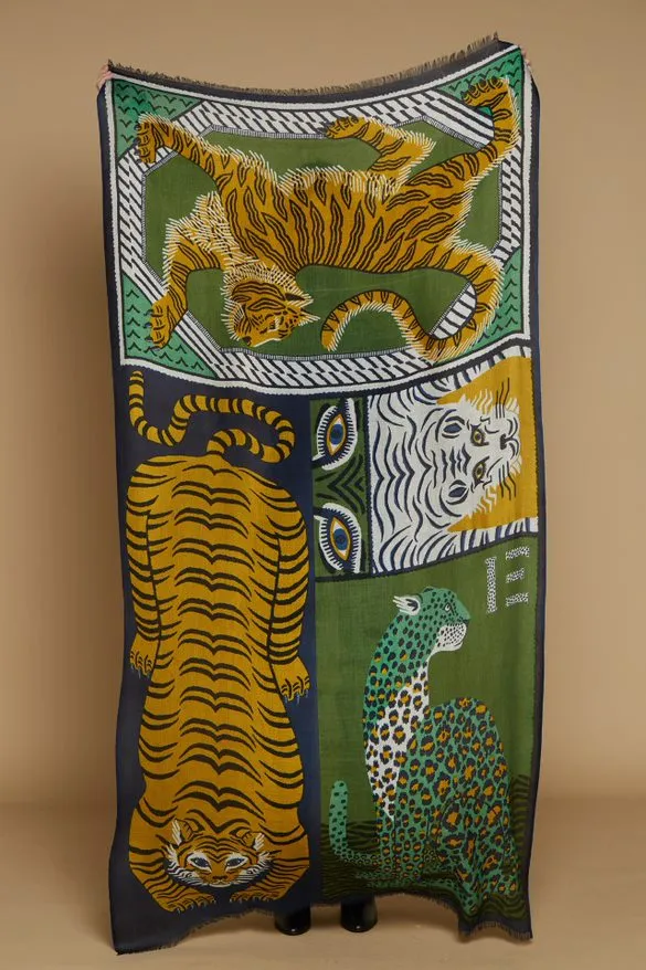 SCARF 100 MANTRA GREEN