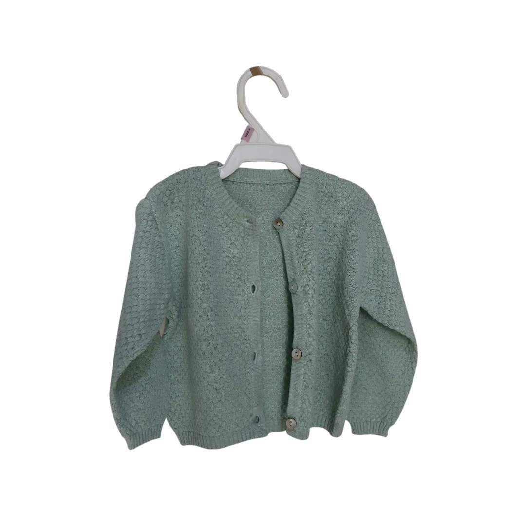 Sea-Green Angrakha Sweater for Baby I 100% Organic Cotton