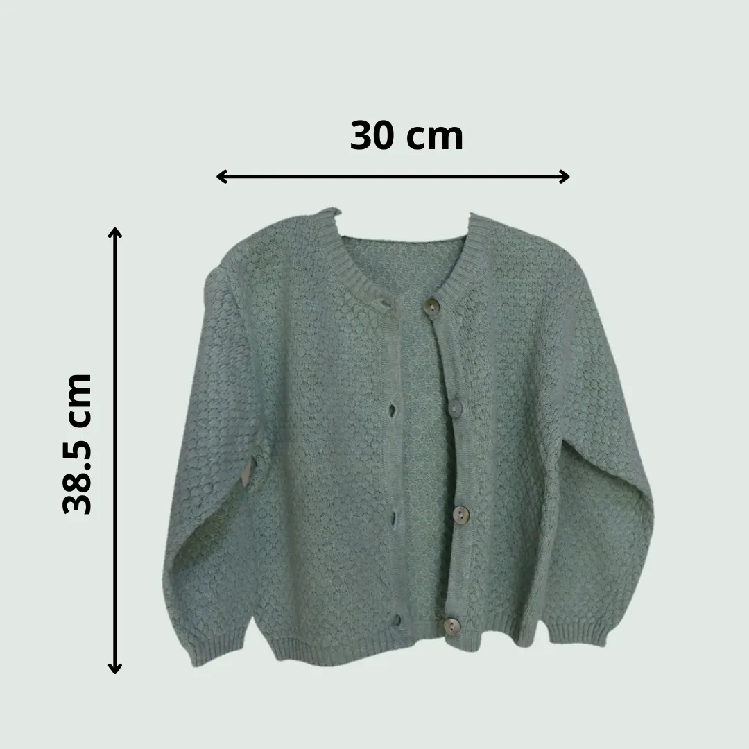 Sea-Green Angrakha Sweater for Baby I 100% Organic Cotton