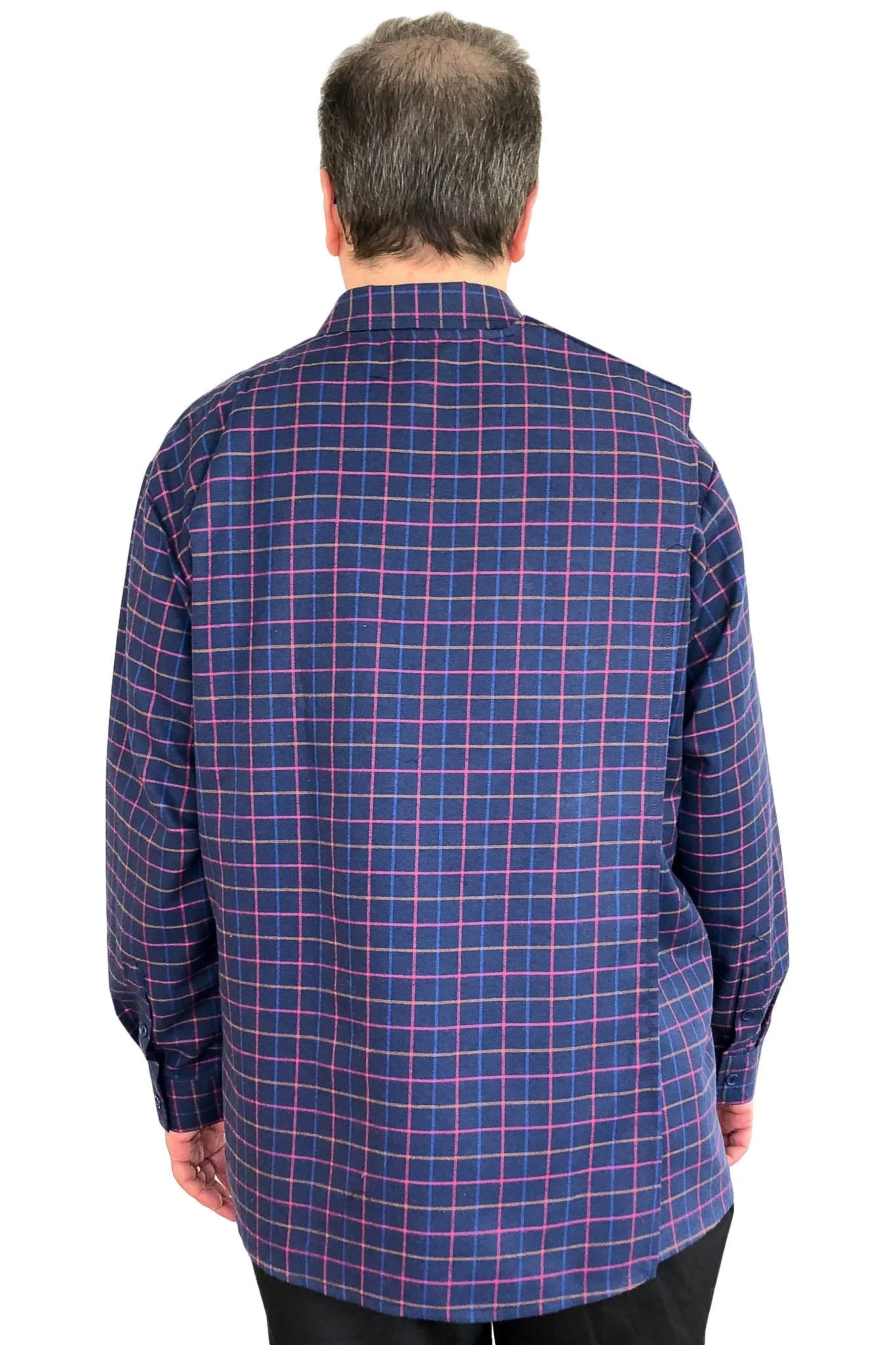 Senior-Friendly Men's Dress Shirt with Snap Closures