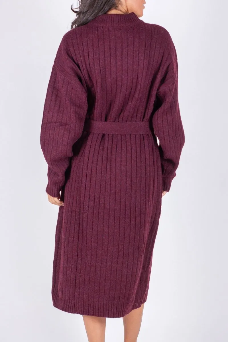 SIMONE DRESS 42" (BURGUNDY)