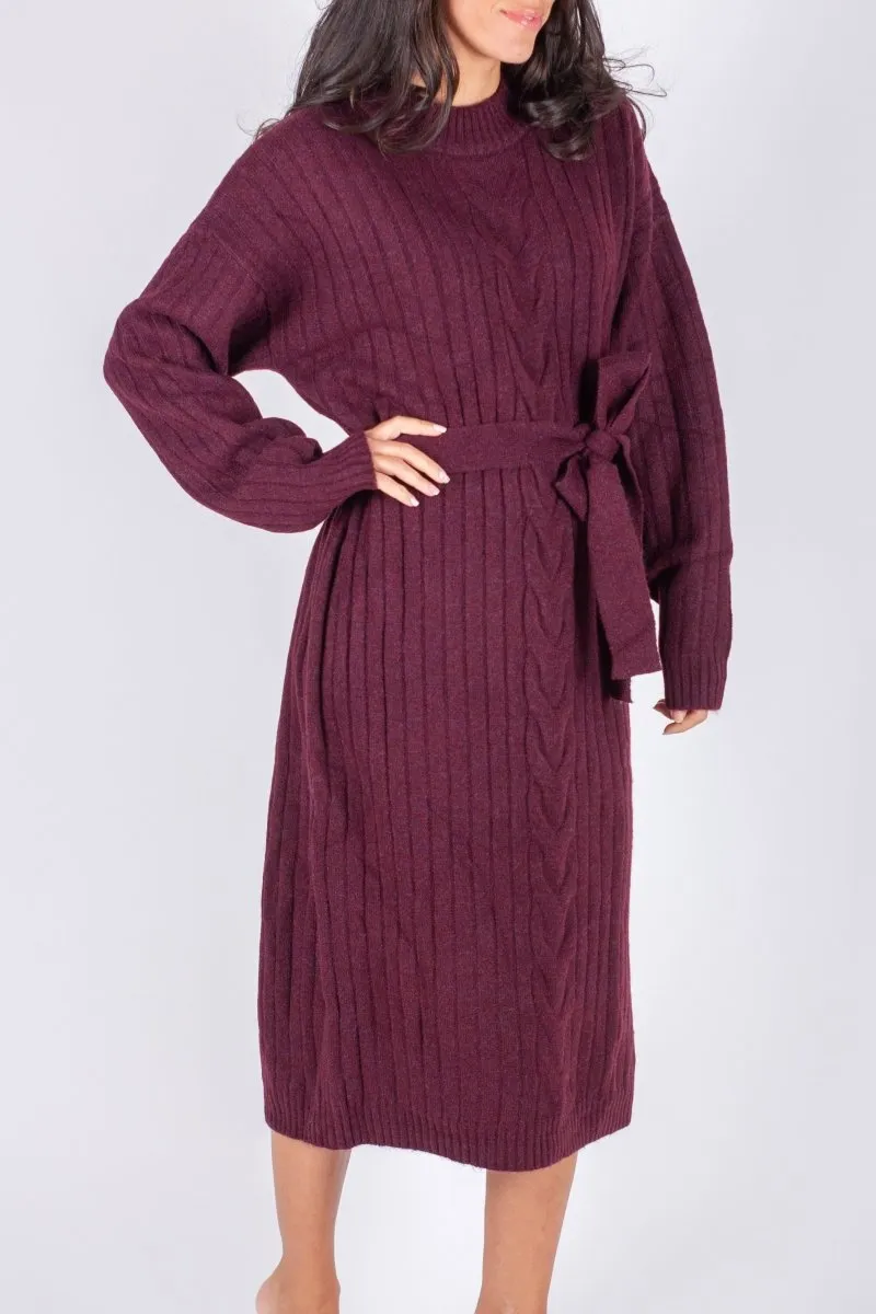 SIMONE DRESS 42" (BURGUNDY)