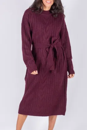 SIMONE DRESS 42" (BURGUNDY)