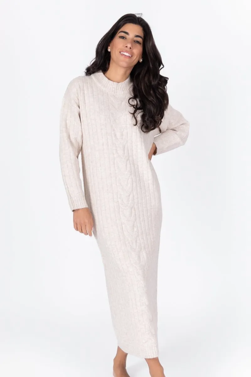SIMONE DRESS MAXI 46" (BEIGE)