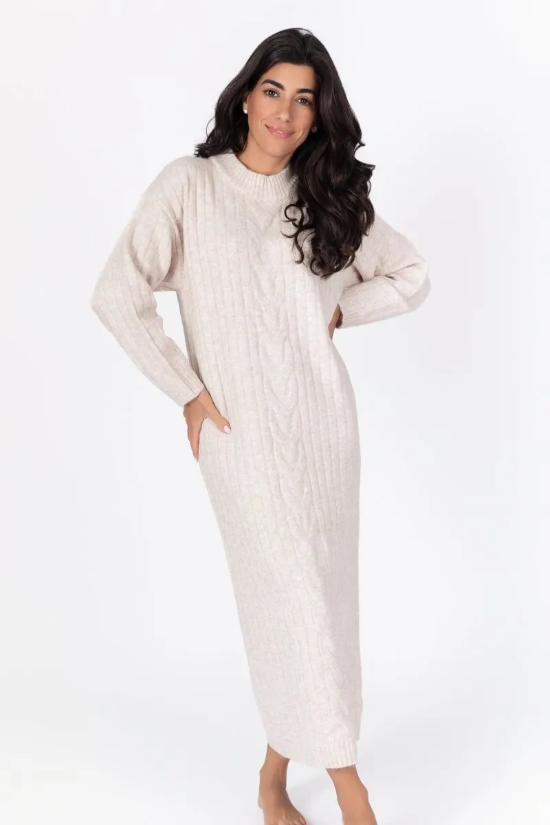 SIMONE DRESS MAXI 46" (BEIGE)