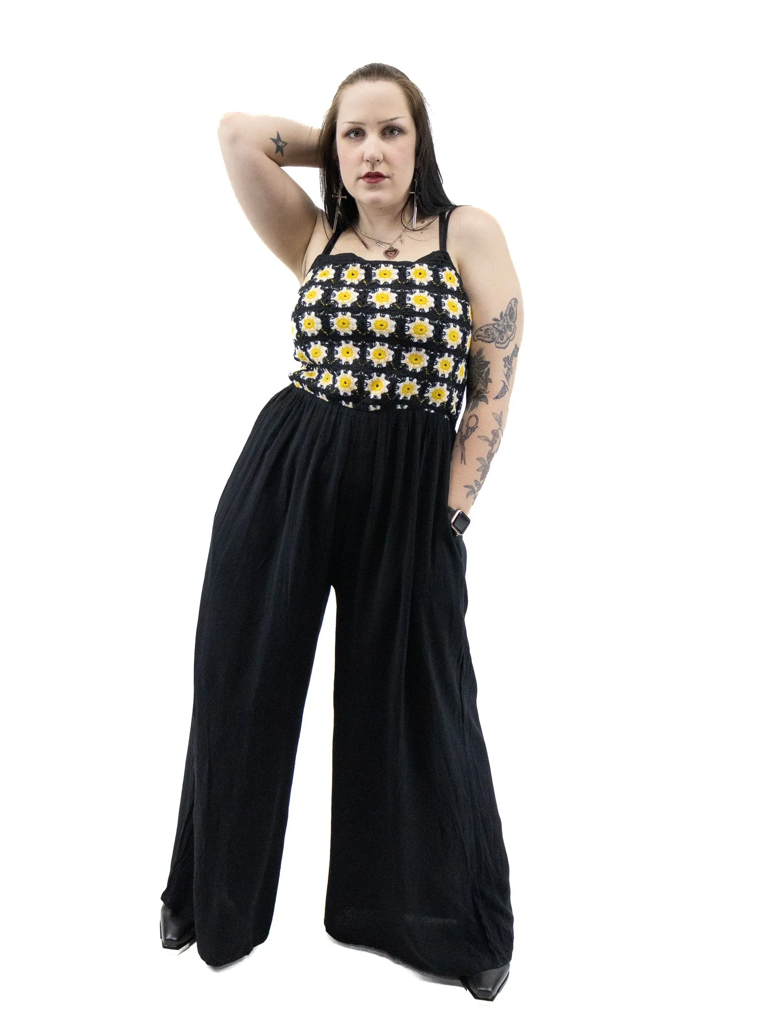 Summer Flora Crochet Bodice Jumpsuit (ALMOST GONE!)