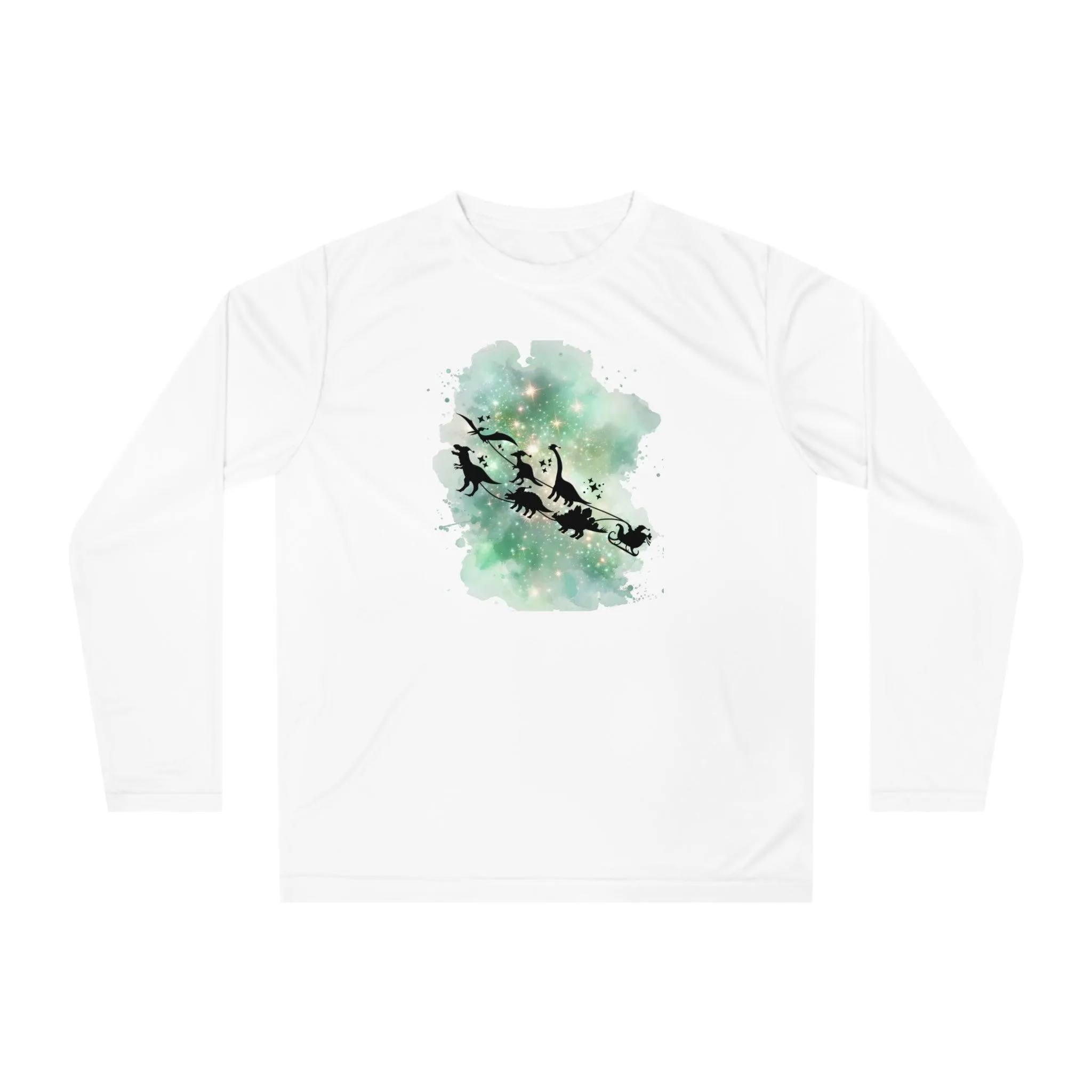 T-Shirt Manga Larga Trineo Papa Noel con Dinosaurios/T-Shirt Divertida
