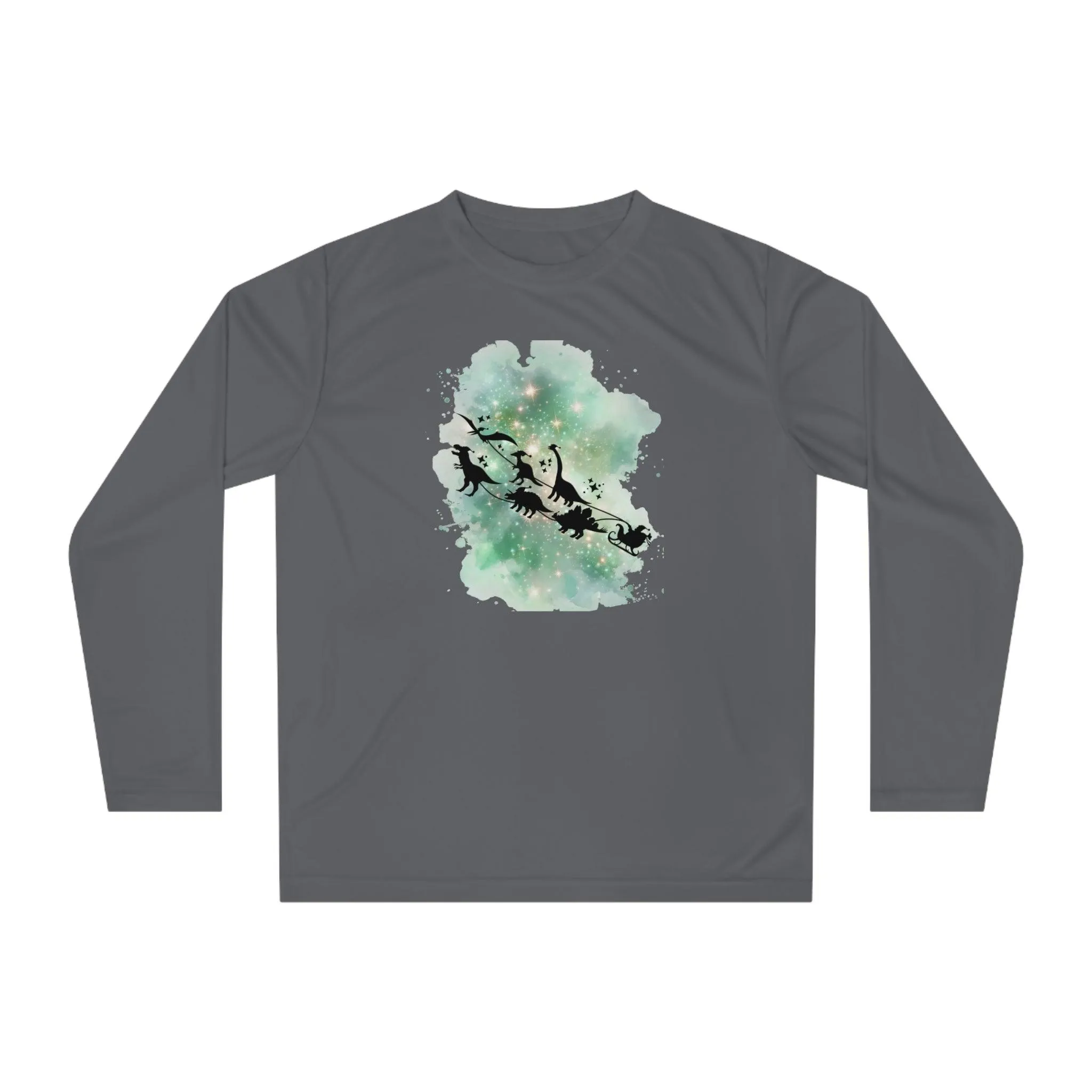 T-Shirt Manga Larga Trineo Papa Noel con Dinosaurios/T-Shirt Divertida