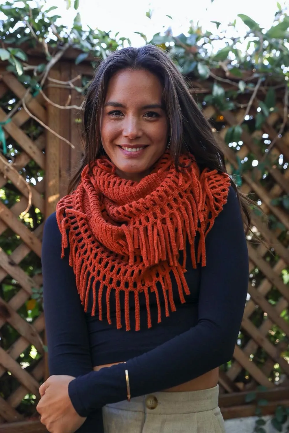 Tassel Fringe Infinity Scarf