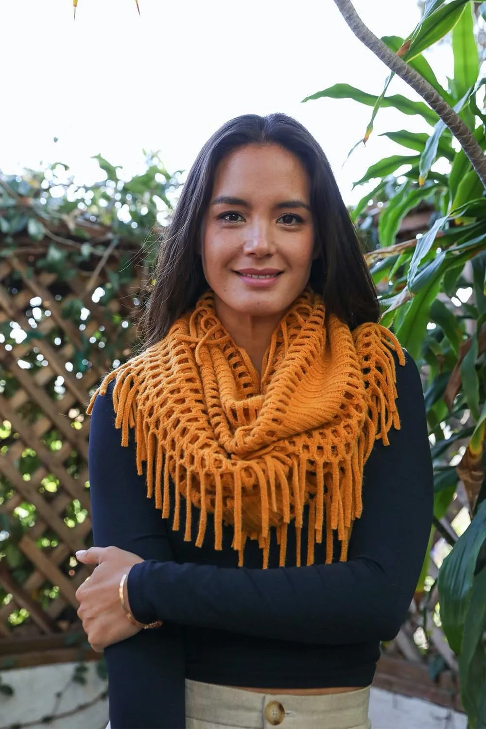 Tassel Fringe Infinity Scarf