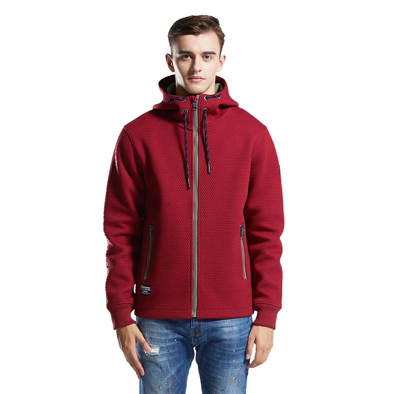 Textured Bonded Knit Hooded Jacket