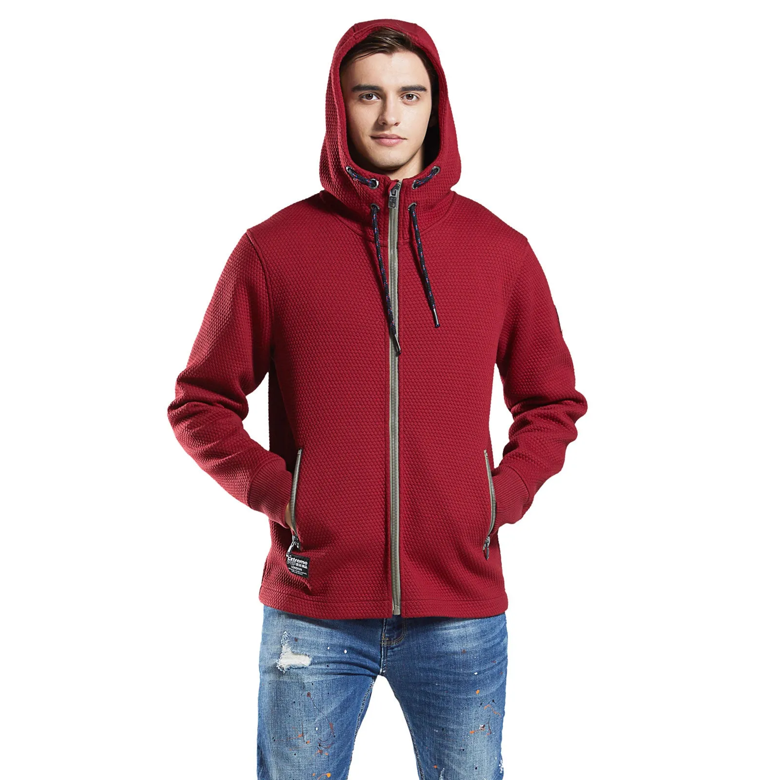 Textured Bonded Knit Hooded Jacket