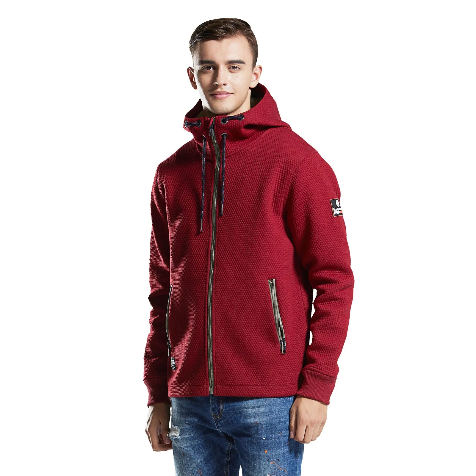 Textured Bonded Knit Hooded Jacket