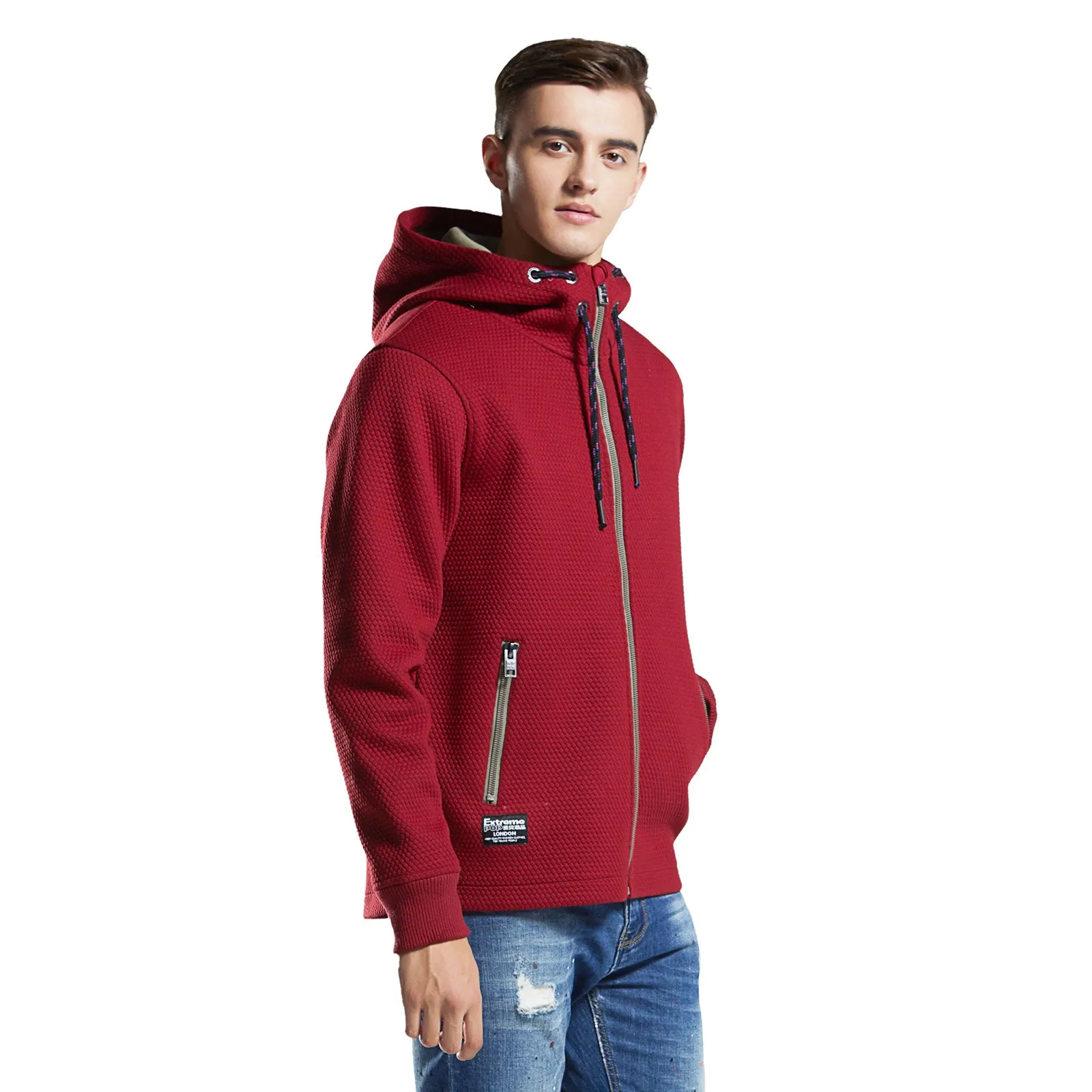 Textured Bonded Knit Hooded Jacket