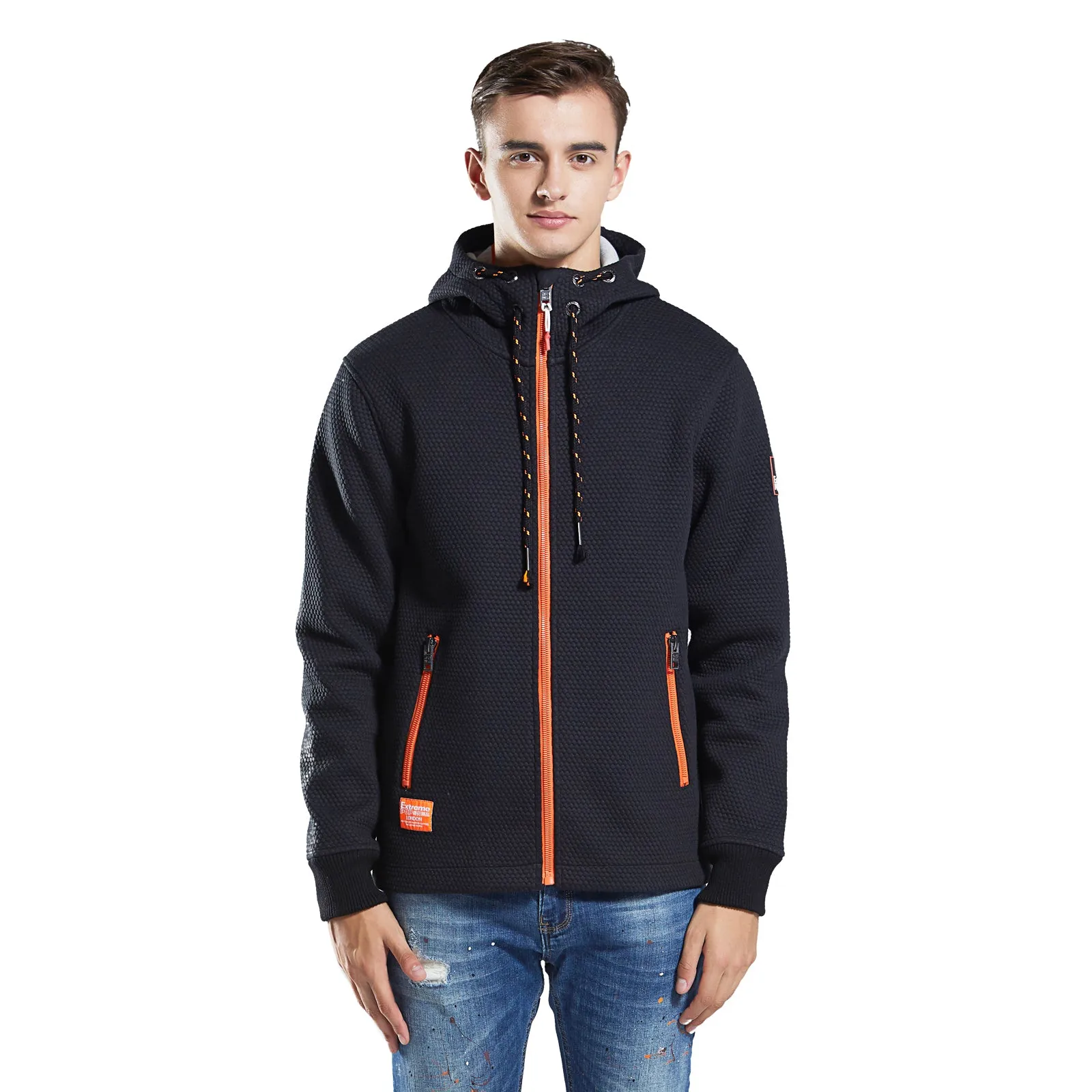 Textured Bonded Knit Hooded Jacket