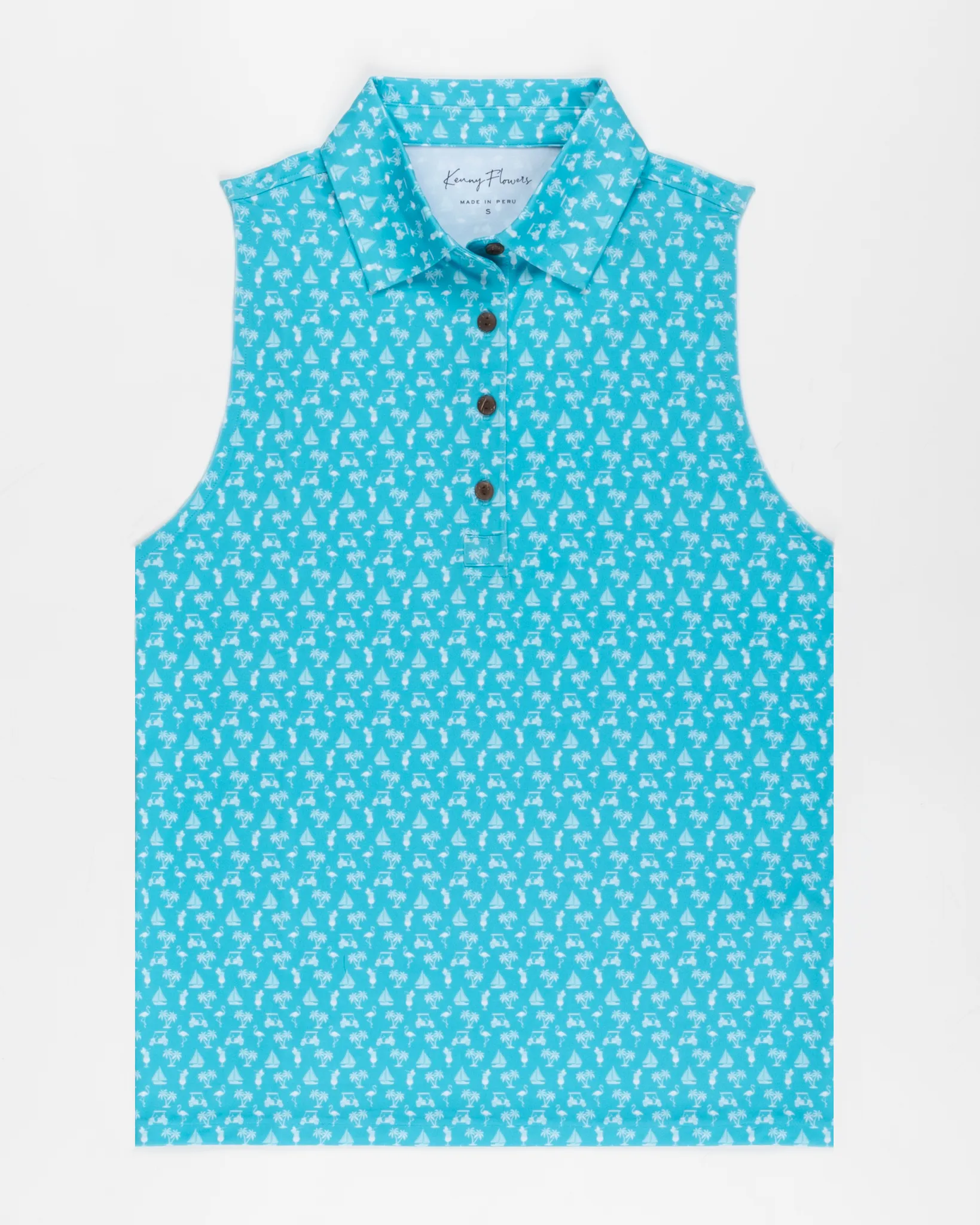 The Afternoon Round - Aqua - Ladies Sleeveless Golf Polo