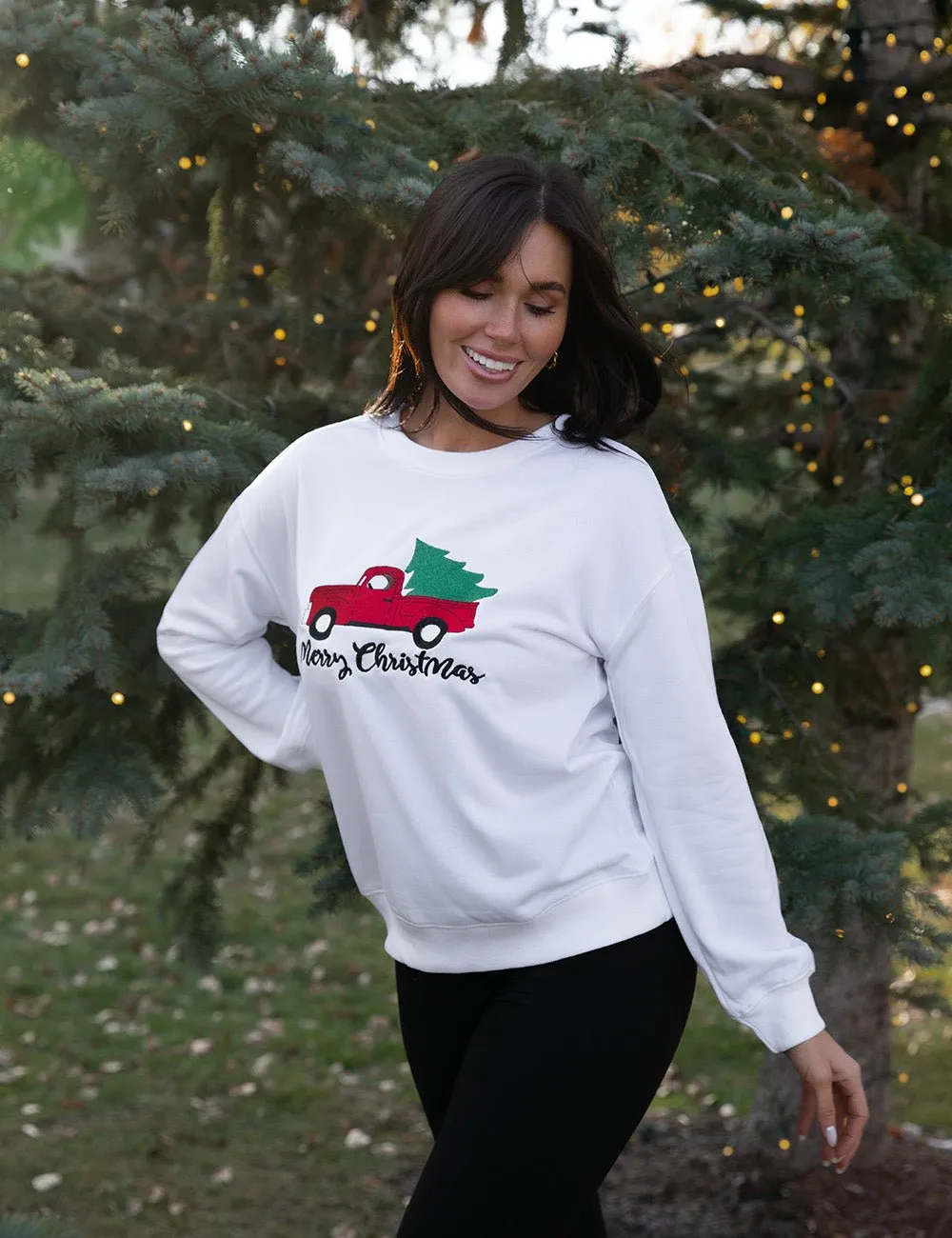 Truckin' Along Merry Christmas Sweatshirt