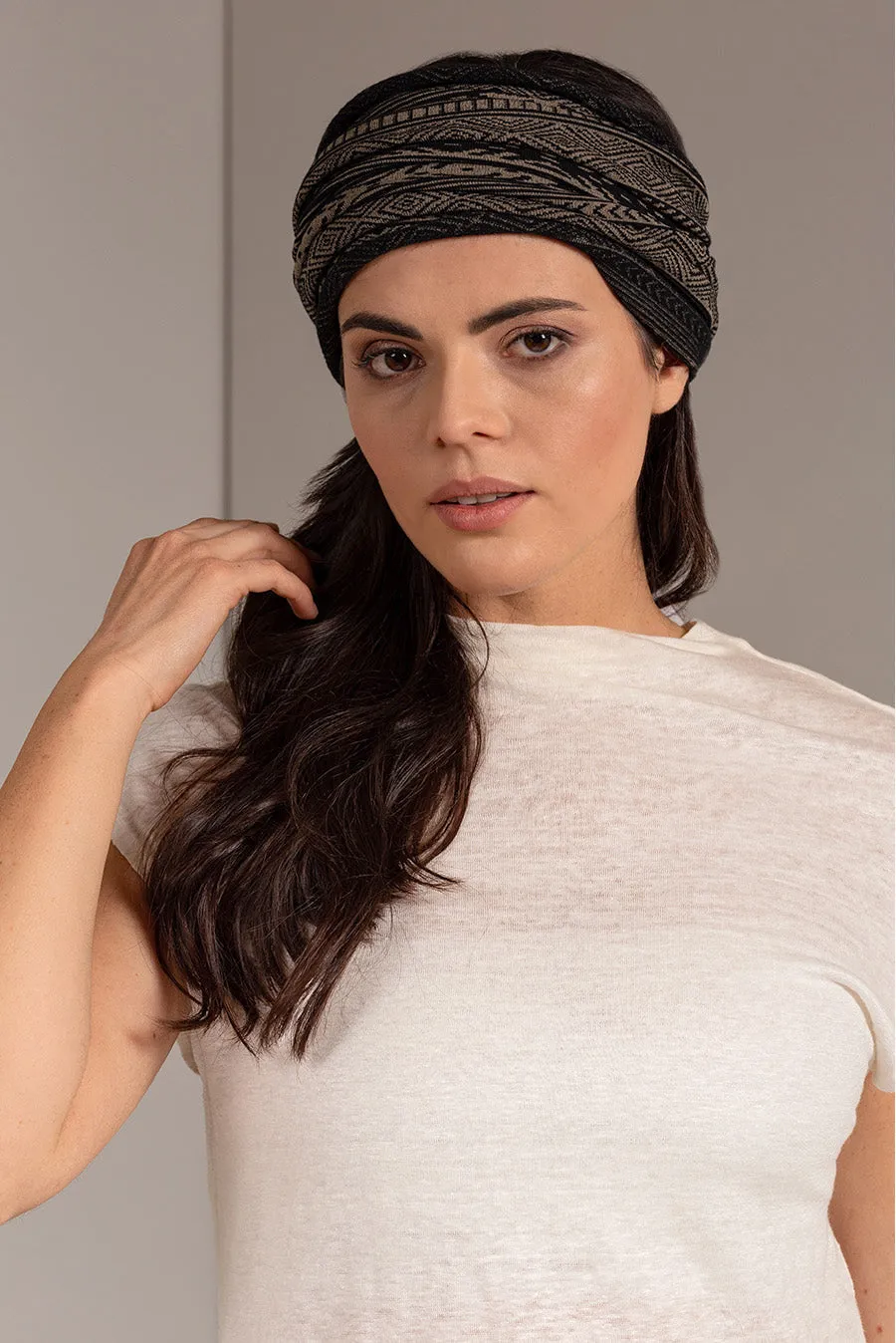 Unfreeze Scarf Cotton Color Black & Beige